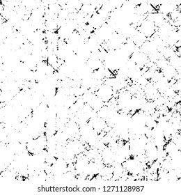 Wall fragment with scratches and cracks. Overlay grunge illustration over any design. Abstract grainy background with vintage effect