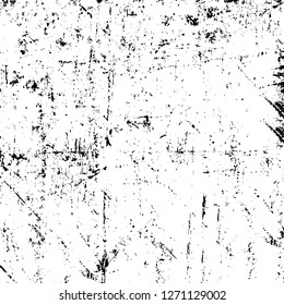 Wall fragment with scratches and cracks. Overlay grunge illustration over any design. Abstract grainy background with vintage effect