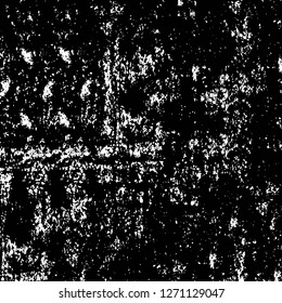 Wall fragment with scratches and cracks. Overlay grunge illustration over any design. Abstract grainy background with vintage effect