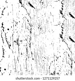 Wall fragment with scratches and cracks. Overlay grunge illustration over any design. Abstract grainy background with vintage effect