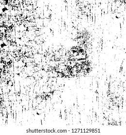 Wall fragment with scratches and cracks. Overlay grunge illustration over any design. Abstract grainy background with vintage effect