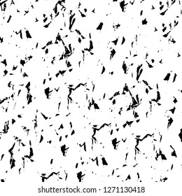 Wall fragment with scratches and cracks. Overlay grunge illustration over any design. Abstract grainy background with vintage effect