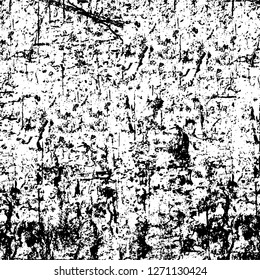 Wall fragment with scratches and cracks. Overlay grunge illustration over any design. Abstract grainy background with vintage effect