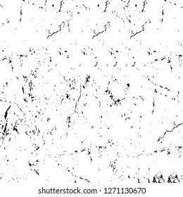 Wall fragment with scratches and cracks. Overlay grunge illustration over any design. Abstract grainy background with vintage effect