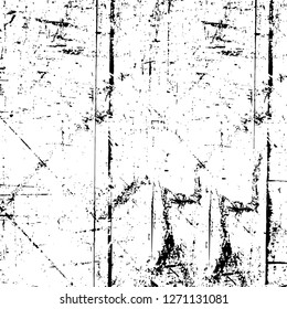 Wall fragment with scratches and cracks. Overlay grunge illustration over any design. Abstract grainy background with vintage effect