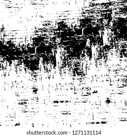 Wall fragment with scratches and cracks. Overlay grunge illustration over any design. Abstract grainy background with vintage effect