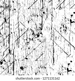 Wall fragment with scratches and cracks. Overlay grunge illustration over any design. Abstract grainy background with vintage effect