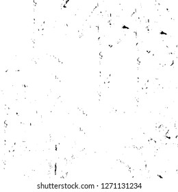 Wall fragment with scratches and cracks. Overlay grunge illustration over any design. Abstract grainy background with vintage effect