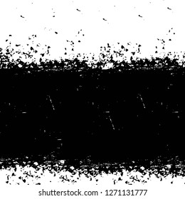 Wall fragment with scratches and cracks. Overlay grunge illustration over any design. Abstract grainy background with vintage effect