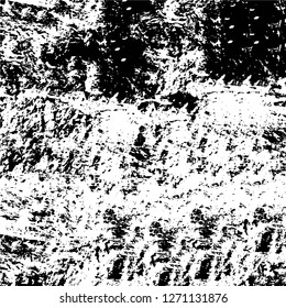 Wall fragment with scratches and cracks. Overlay grunge illustration over any design. Abstract grainy background with vintage effect