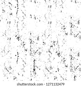 Wall fragment with scratches and cracks. Overlay grunge illustration over any design. Abstract grainy background with vintage effect