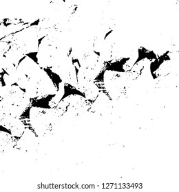 Wall fragment with scratches and cracks. Overlay grunge illustration over any design. Abstract grainy background with vintage effect