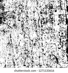 Wall fragment with scratches and cracks. Overlay grunge illustration over any design. Abstract grainy background with vintage effect