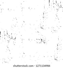 Wall fragment with scratches and cracks. Overlay grunge illustration over any design. Abstract grainy background with vintage effect