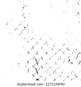Wall fragment with scratches and cracks. Overlay grunge illustration over any design. Abstract grainy background with vintage effect