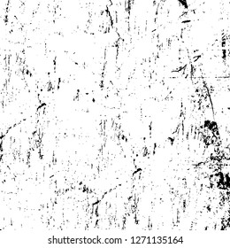 Wall fragment with scratches and cracks. Overlay grunge illustration over any design. Abstract grainy background with vintage effect