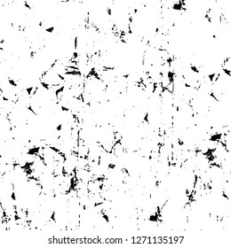 Wall fragment with scratches and cracks. Overlay grunge illustration over any design. Abstract grainy background with vintage effect