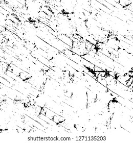 Wall fragment with scratches and cracks. Overlay grunge illustration over any design. Abstract grainy background with vintage effect