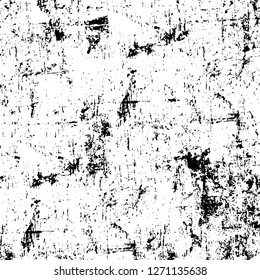 Wall fragment with scratches and cracks. Overlay grunge illustration over any design. Abstract grainy background with vintage effect