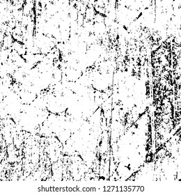 Wall fragment with scratches and cracks. Overlay grunge illustration over any design. Abstract grainy background with vintage effect