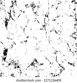 Wall fragment with scratches and cracks. Overlay grunge illustration over any design. Abstract grainy background with vintage effect