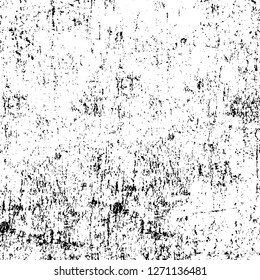 Wall fragment with scratches and cracks. Overlay grunge illustration over any design. Abstract grainy background with vintage effect