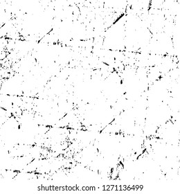 Wall fragment with scratches and cracks. Overlay grunge illustration over any design. Abstract grainy background with vintage effect