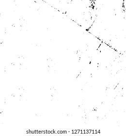 Wall fragment with scratches and cracks. Overlay grunge illustration over any design. Abstract grainy background with vintage effect