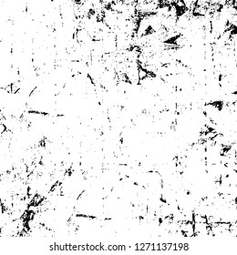 Wall fragment with scratches and cracks. Overlay grunge illustration over any design. Abstract grainy background with vintage effect