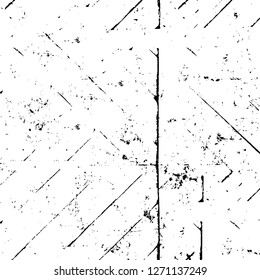 Wall fragment with scratches and cracks. Overlay grunge illustration over any design. Abstract grainy background with vintage effect