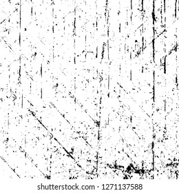 Wall fragment with scratches and cracks. Overlay grunge illustration over any design. Abstract grainy background with vintage effect