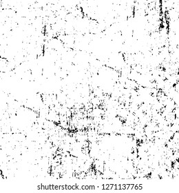 Wall fragment with scratches and cracks. Overlay grunge illustration over any design. Abstract grainy background with vintage effect