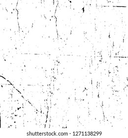 Wall fragment with scratches and cracks. Overlay grunge illustration over any design. Abstract grainy background with vintage effect