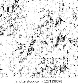 Wall fragment with scratches and cracks. Overlay grunge illustration over any design. Abstract grainy background with vintage effect