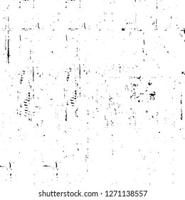 Wall fragment with scratches and cracks. Overlay grunge illustration over any design. Abstract grainy background with vintage effect