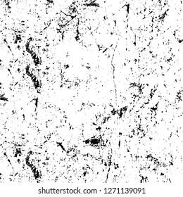 Wall fragment with scratches and cracks. Overlay grunge illustration over any design. Abstract grainy background with vintage effect