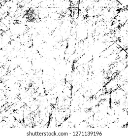 Wall fragment with scratches and cracks. Overlay grunge illustration over any design. Abstract grainy background with vintage effect