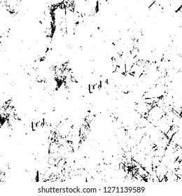Wall fragment with scratches and cracks. Overlay grunge illustration over any design. Abstract grainy background with vintage effect