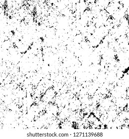 Wall fragment with scratches and cracks. Overlay grunge illustration over any design. Abstract grainy background with vintage effect