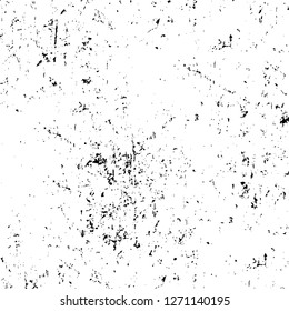 Wall fragment with scratches and cracks. Overlay grunge illustration over any design. Abstract grainy background with vintage effect