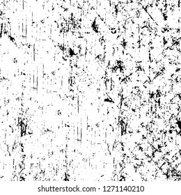Wall fragment with scratches and cracks. Overlay grunge illustration over any design. Abstract grainy background with vintage effect