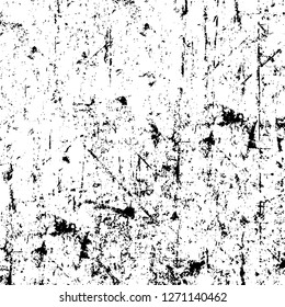 Wall fragment with scratches and cracks. Overlay grunge illustration over any design. Abstract grainy background with vintage effect