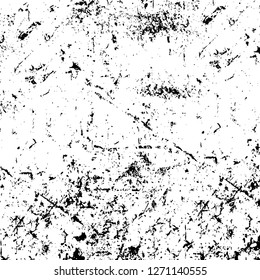 Wall fragment with scratches and cracks. Overlay grunge illustration over any design. Abstract grainy background with vintage effect