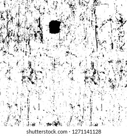 Wall fragment with scratches and cracks. Overlay grunge illustration over any design. Abstract grainy background with vintage effect