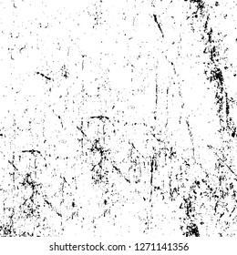 Wall fragment with scratches and cracks. Overlay grunge illustration over any design. Abstract grainy background with vintage effect