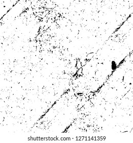 Wall fragment with scratches and cracks. Overlay grunge illustration over any design. Abstract grainy background with vintage effect