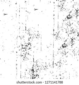 Wall fragment with scratches and cracks. Overlay grunge illustration over any design. Abstract grainy background with vintage effect