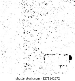 Wall fragment with scratches and cracks. Overlay grunge illustration over any design. Abstract grainy background with vintage effect