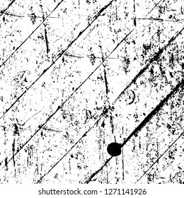 Wall fragment with scratches and cracks. Overlay grunge illustration over any design. Abstract grainy background with vintage effect