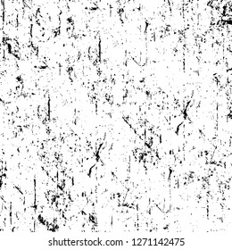 Wall fragment with scratches and cracks. Overlay grunge illustration over any design. Abstract grainy background with vintage effect
